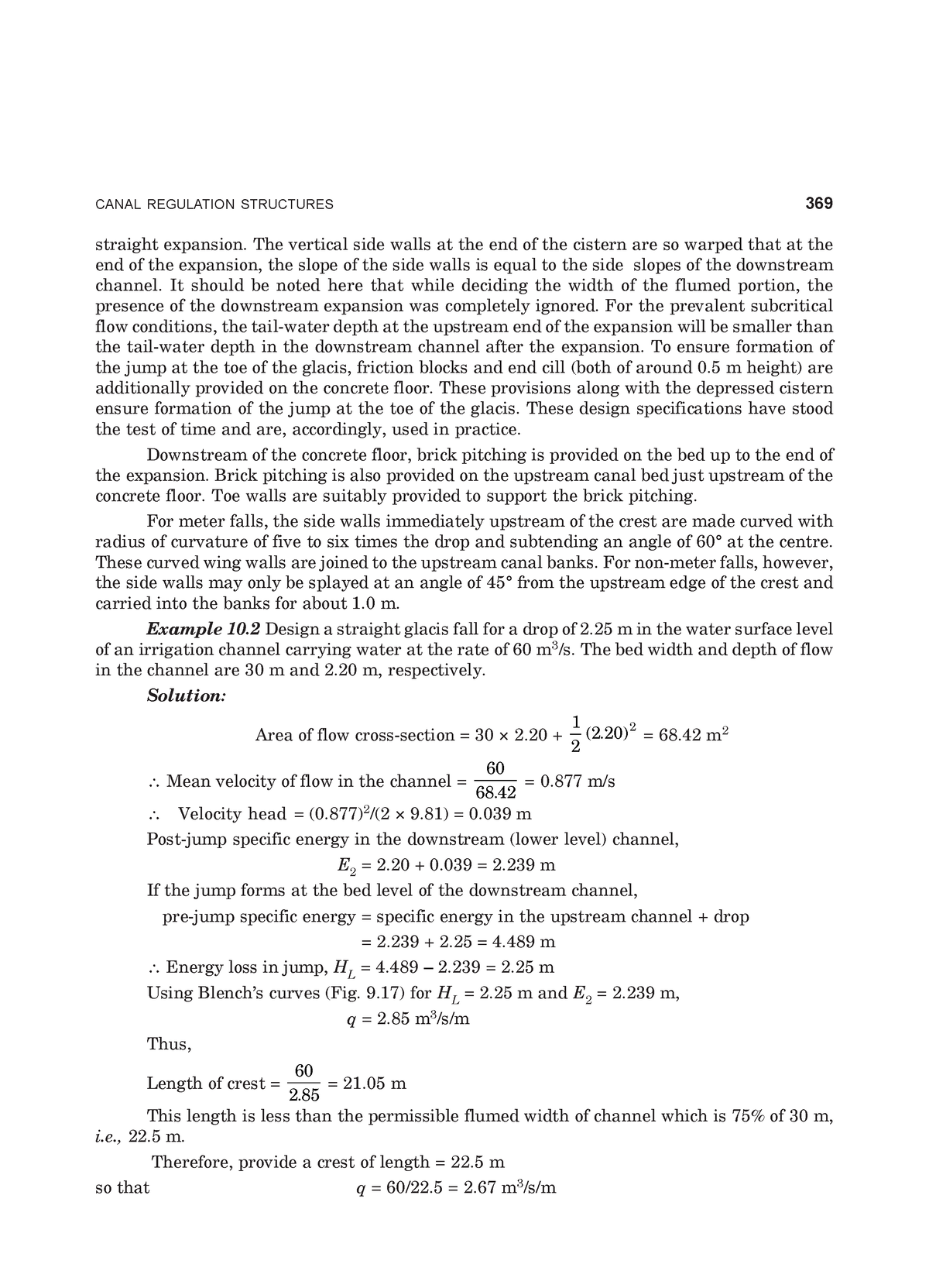 CH-4, Straght Glacis fall - CANAL REGULATION STRUCTURES 369 straight ...