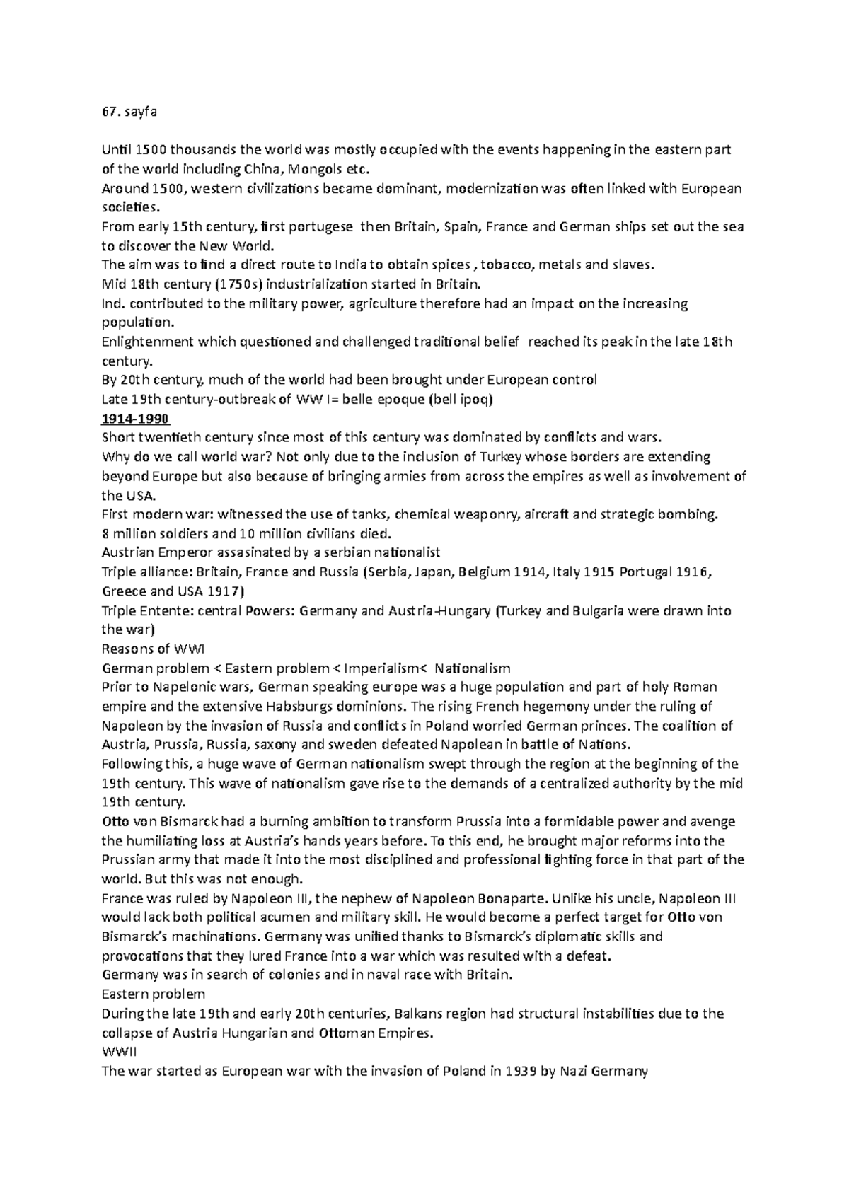 67 - Notes on Diplomatic history - sayfa Until 1500 thousands the world ...