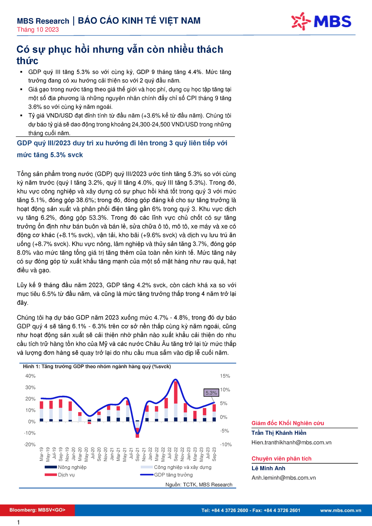 Vietnamoutlook 20231010 Tv - MBS Research | BÁO CÁO KINH TẾ VIỆT NAM ...