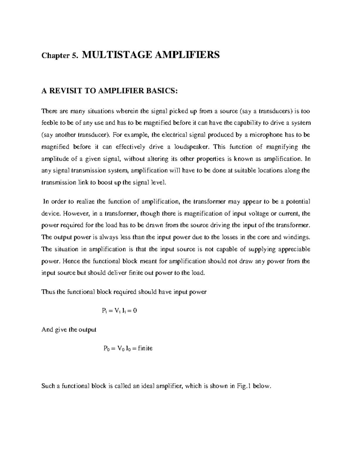 Unit 5 Multistage Amplifiers Chapter 5 MULTISTAGE AMPLIFIERS A unit-5-multistage-amplifiers-chapter-5-multistage-amplifiers-a