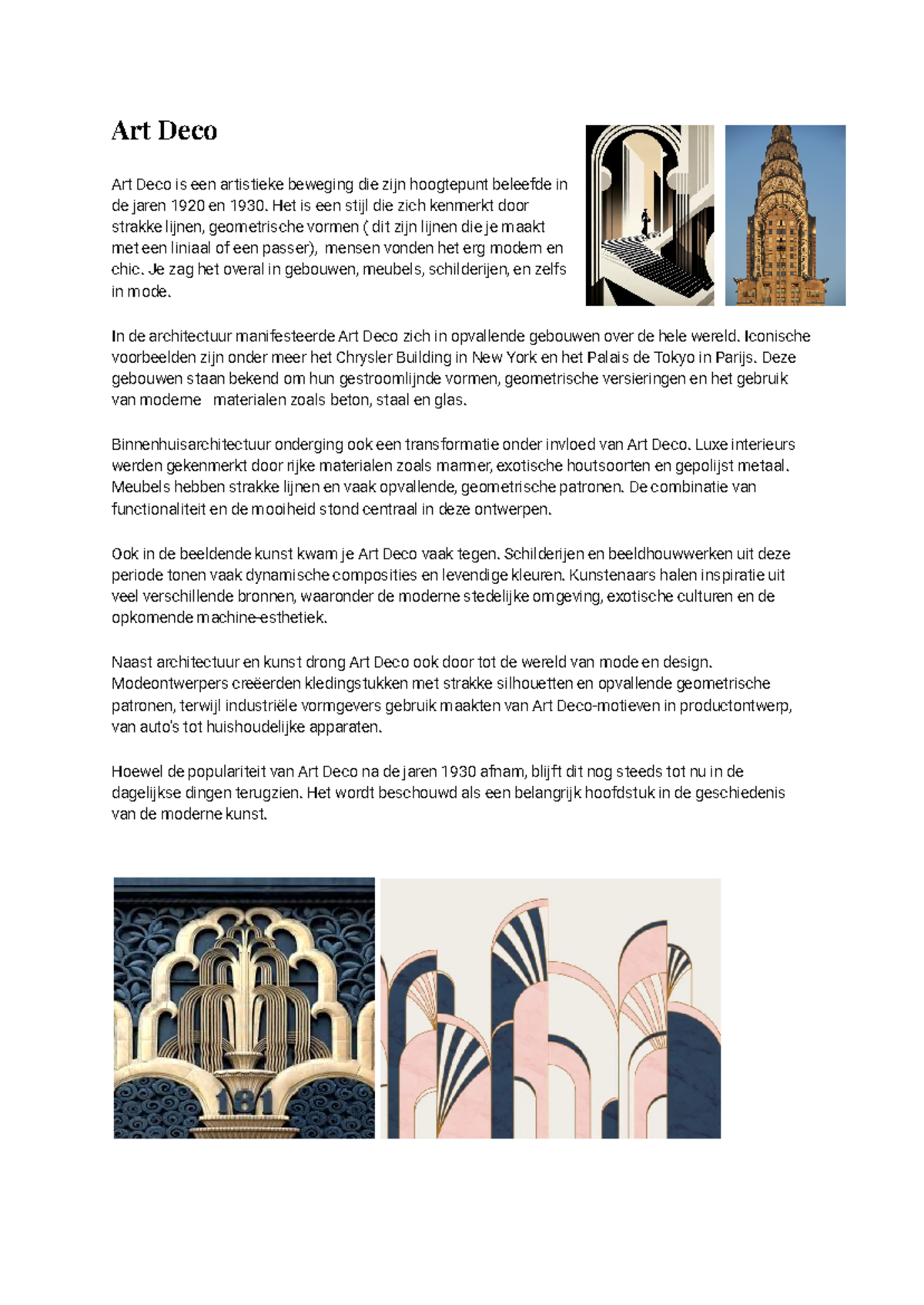 Art deco - Art deco - Art Deco Art Deco is een artistieke beweging die ...