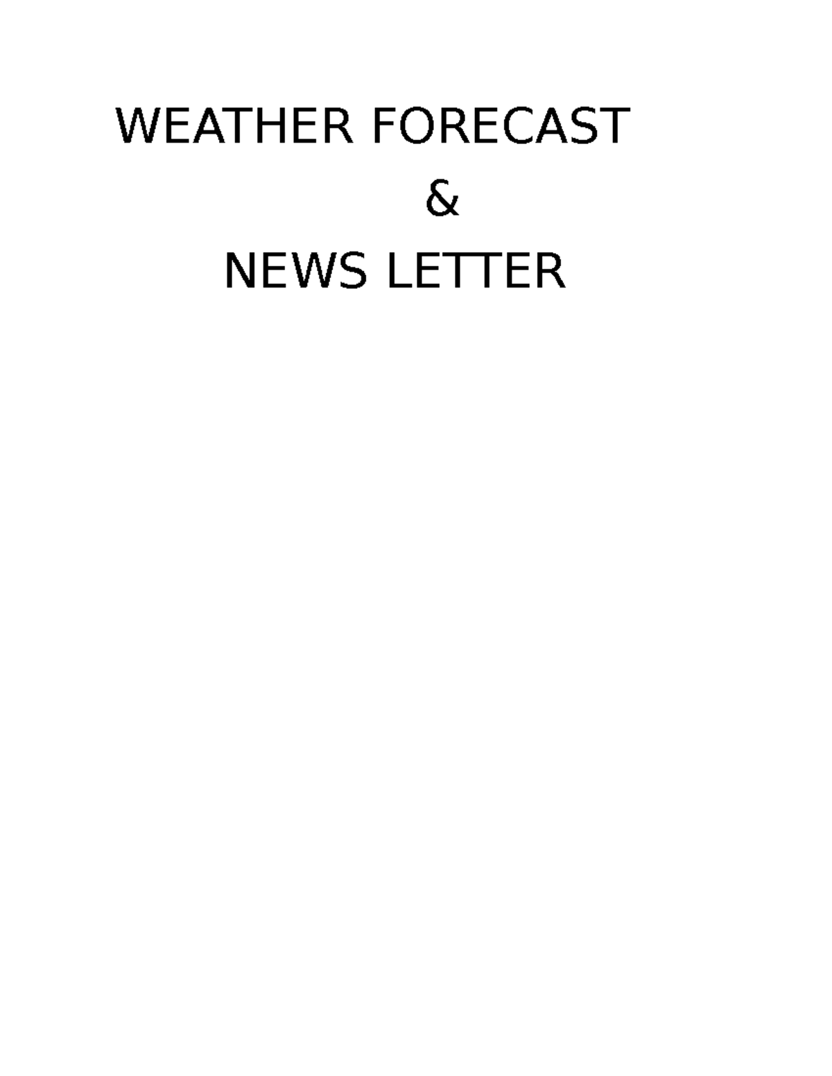 essays on weather forecast