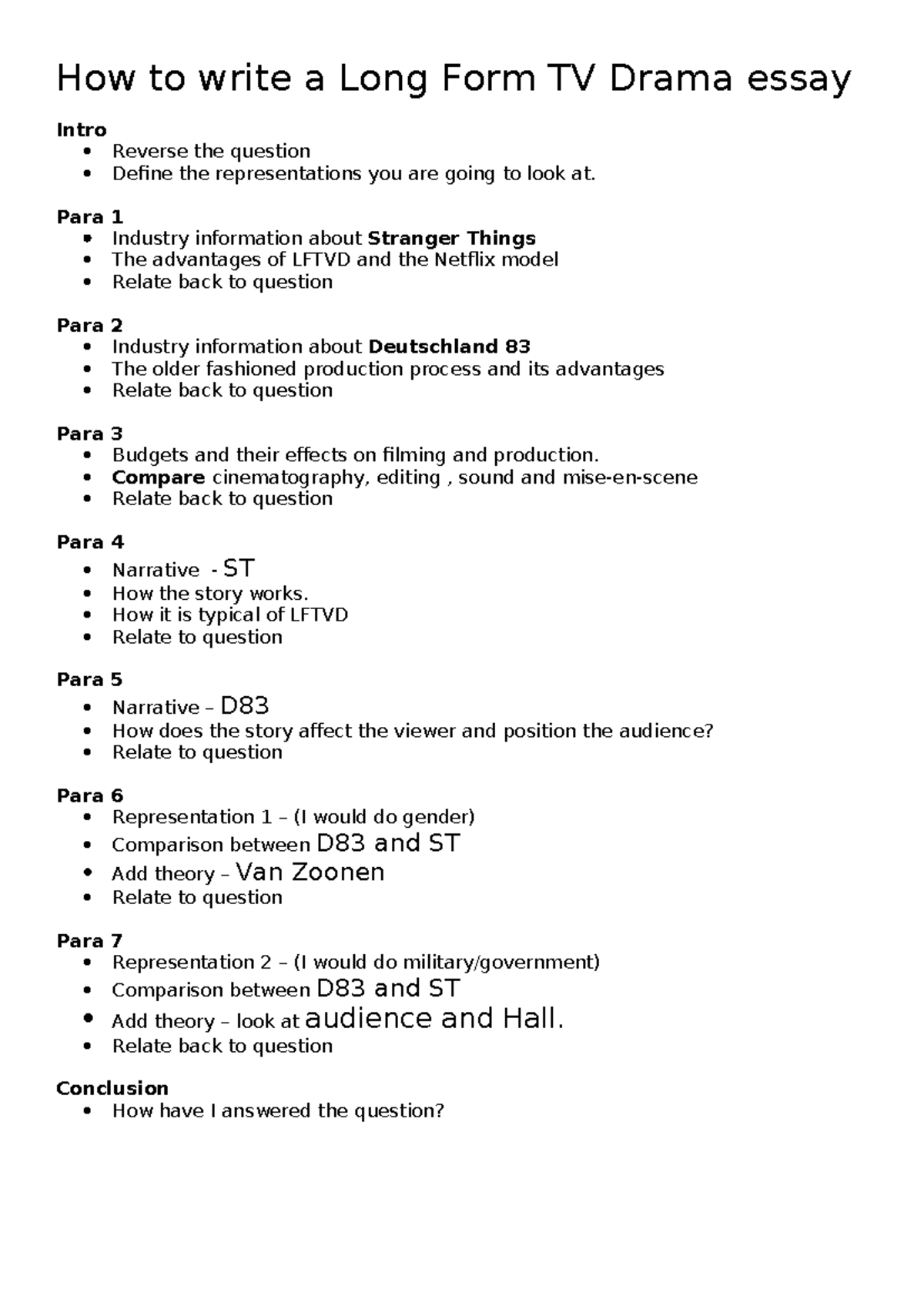 How to write a long form tv drama essay - How to write a Long Form TV ...