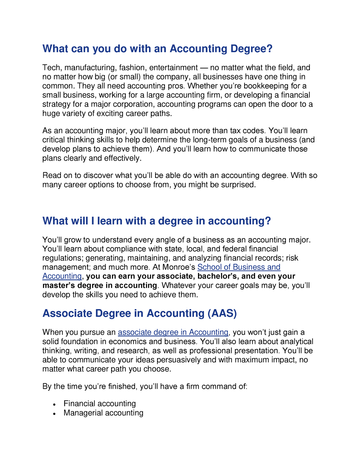 What Can You Do With An Accounting Degree - They All Need Accounting ...