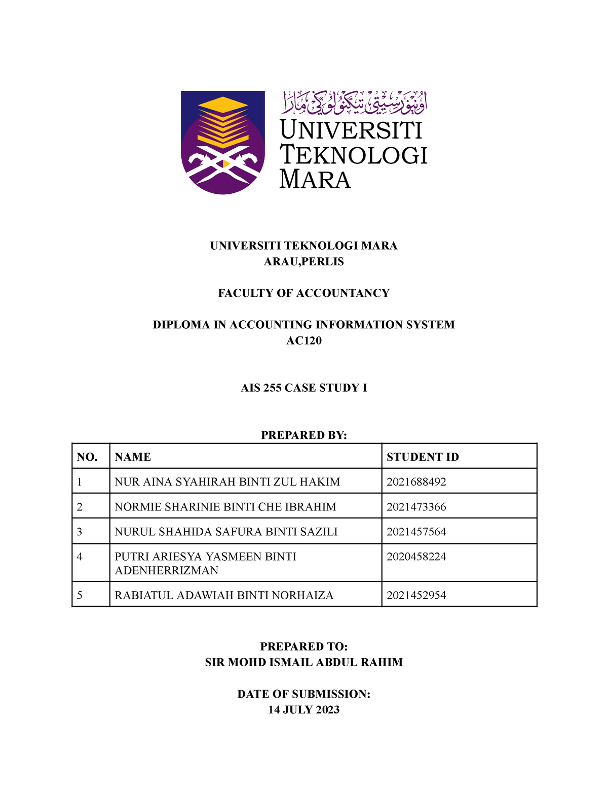 case study accounting information system