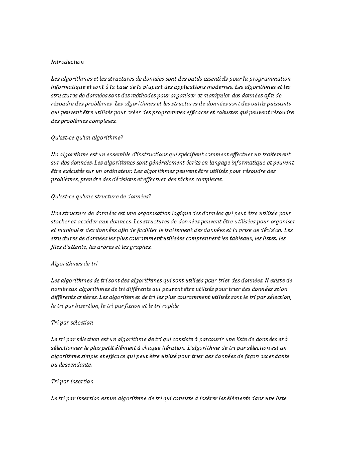 Algorithms and Data Structures Study Notes - Introduction Les ...