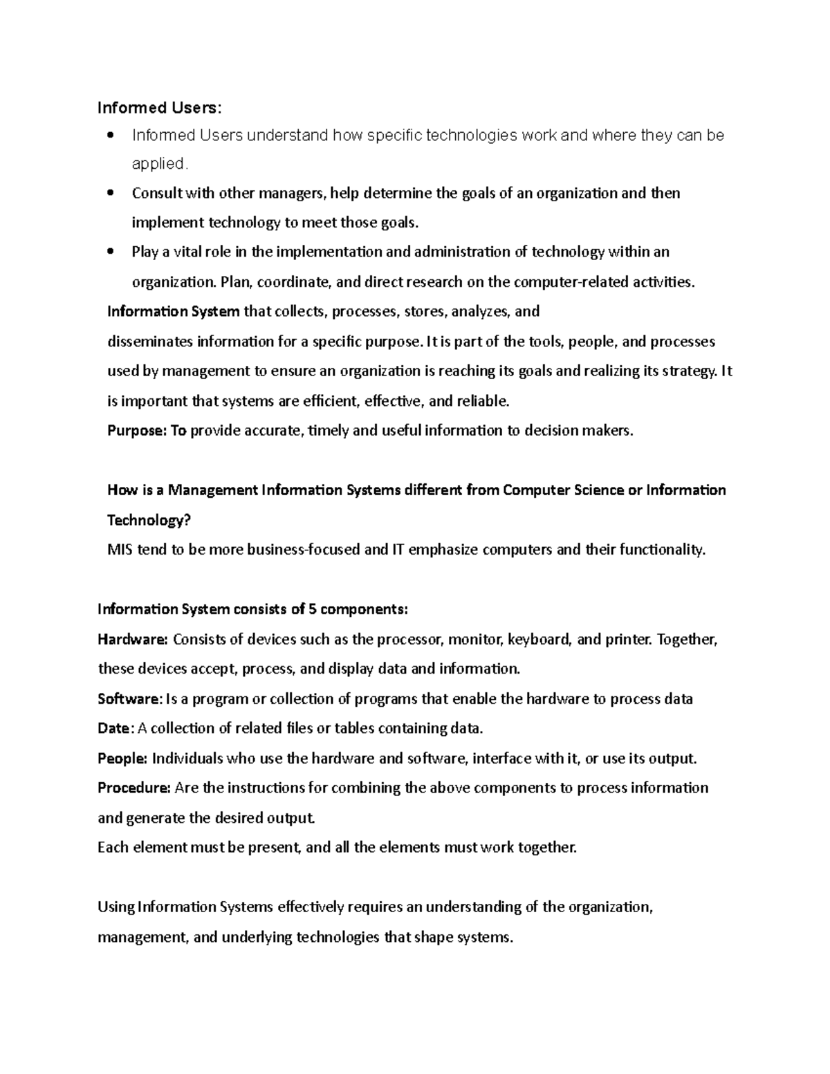 ADM1370 - Course material - Informed Users: Informed Users understand ...