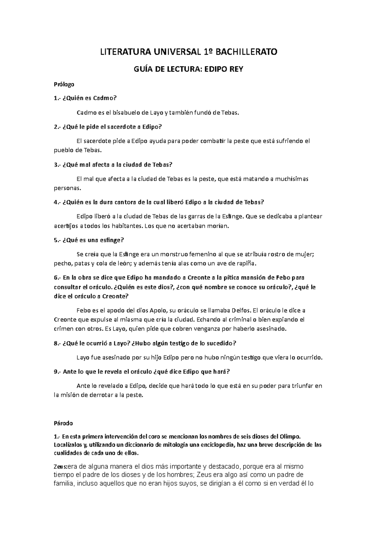 El Mito De Edipo Resumen Psicologia El Mito De Edipo Tebas Y Micenas Layo Hijo De Se Casa Con Studocu