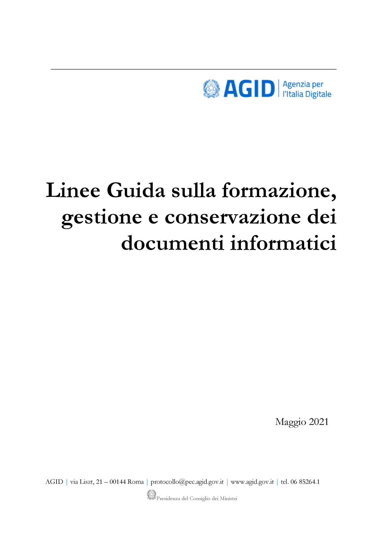 Linee Guida Sul Documento Informatico - AGID | Via Liszt, 21 – 00144 ...