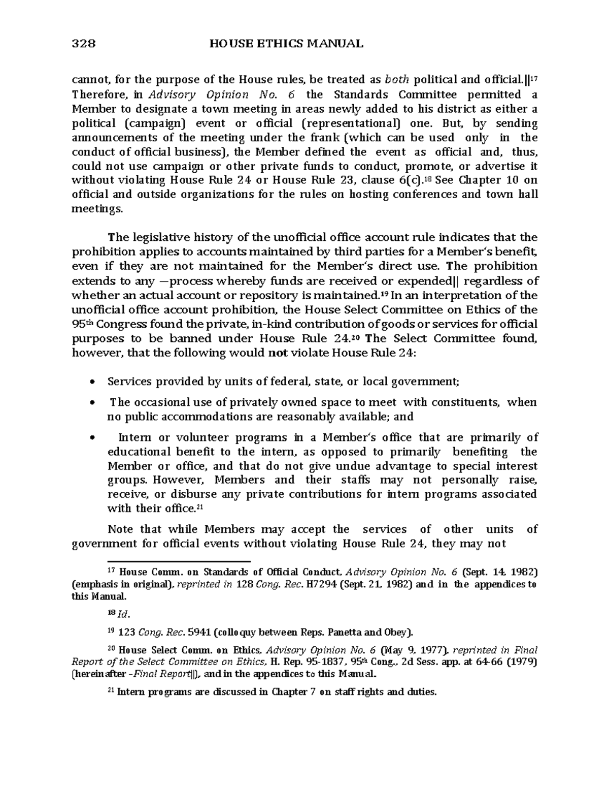 Conferences and Town Hall Meetings - 328 HOUSE ETHICS MANUAL cannot ...