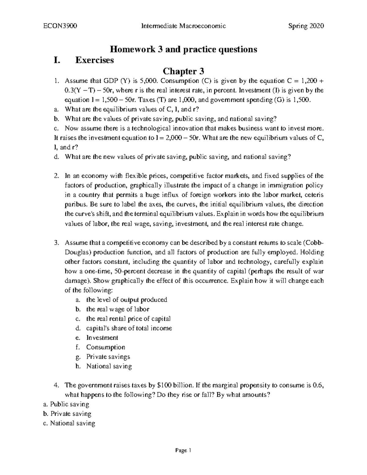 macroeconomics assignment 3