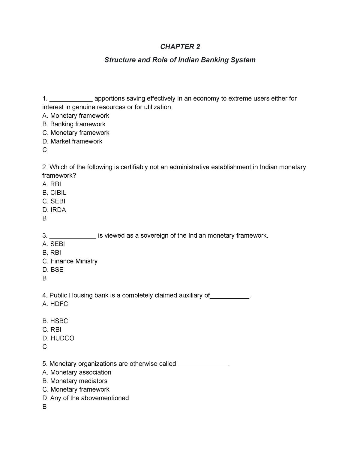 Structure And Role Of Indian Banking System