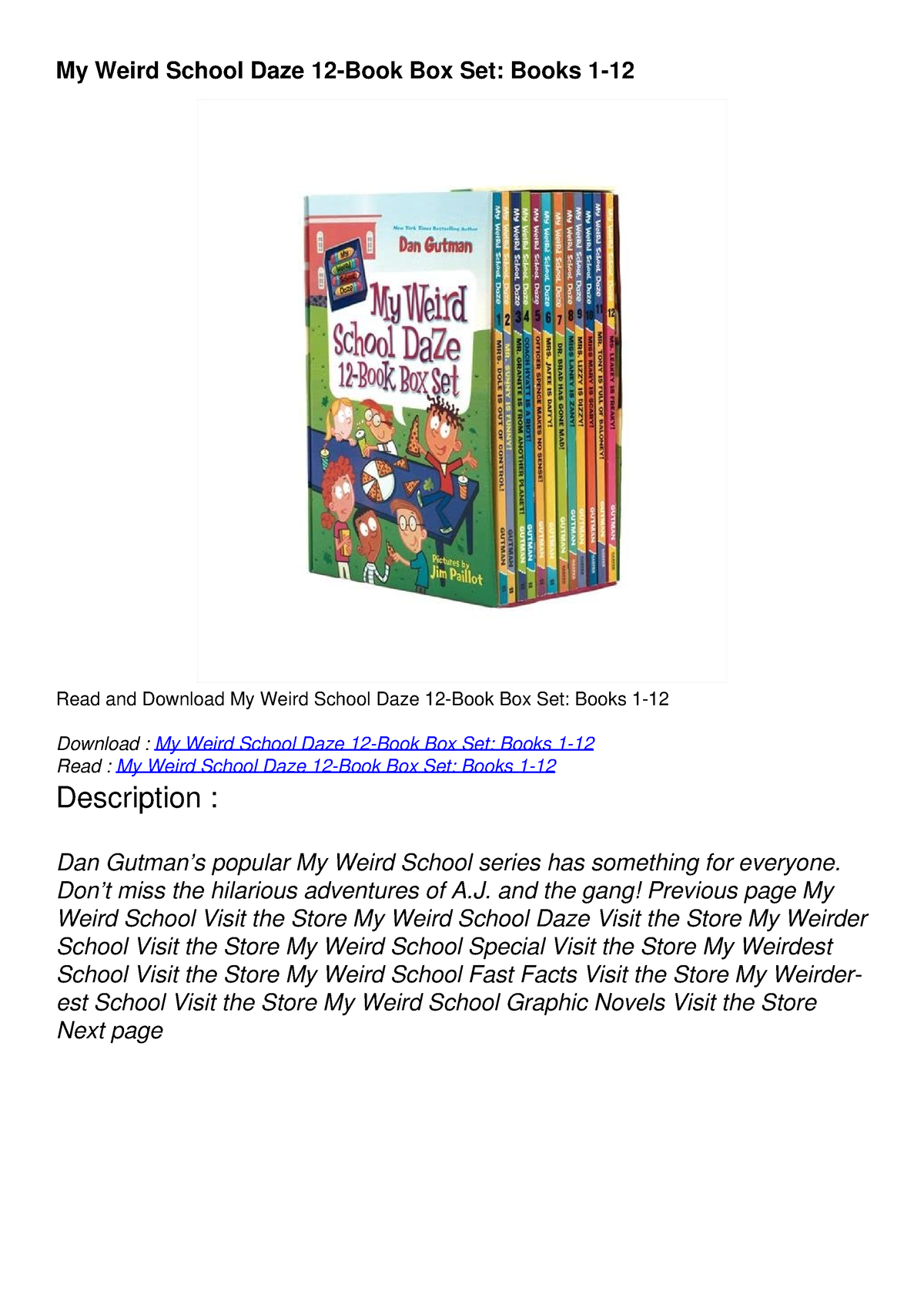 [PDF READ ONLINE] My Weird School Daze 12-Book Box Set: Books 1-12 - My ...