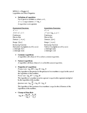 MTH141 6.2 Notes - This page shows the setups for real-number exponents ...