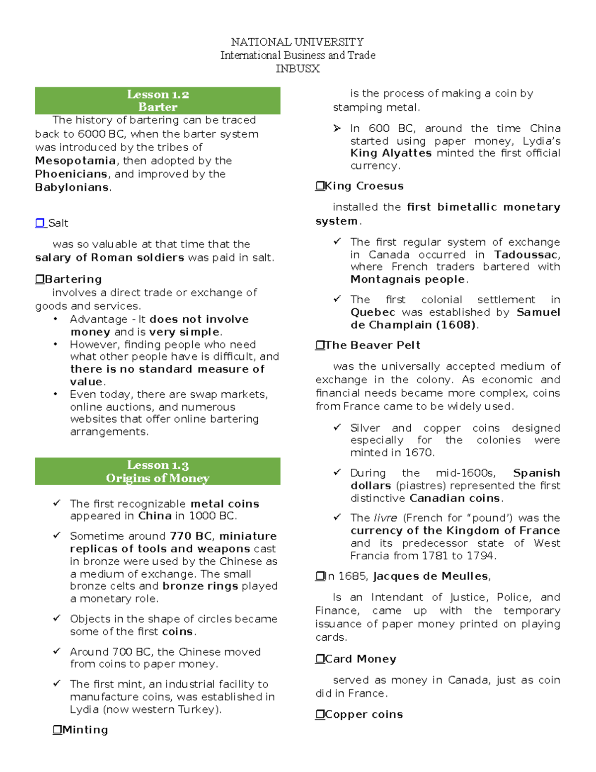 IBT Reviewer - Summary International Business and Trade - International ...