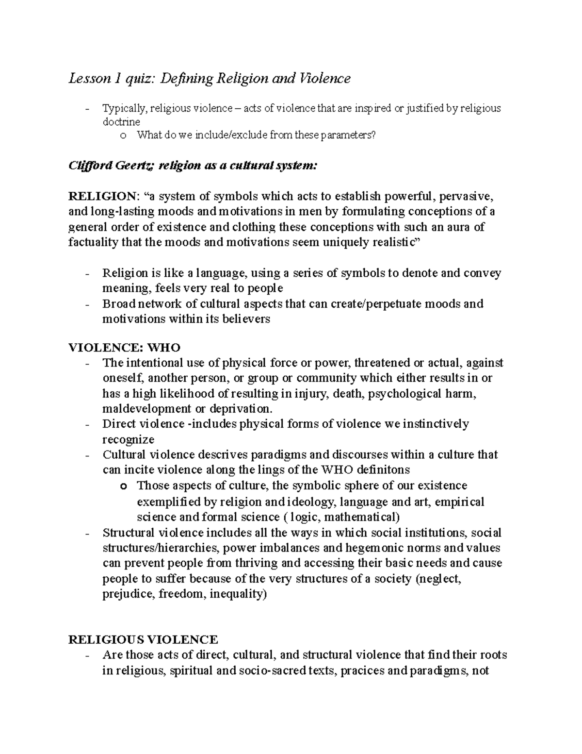 Lesson 1 notes about the first lesson - RE 333 - WLU - Studocu