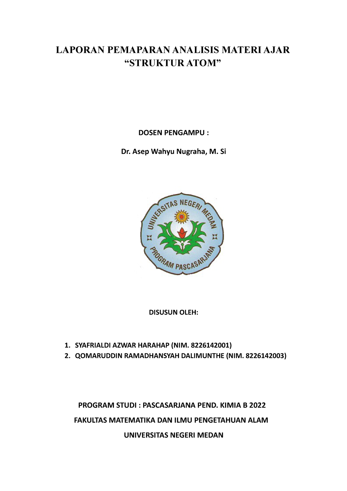 laporan-analisis-materi-ajar-struktur-atom-laporan-pemaparan-analisis