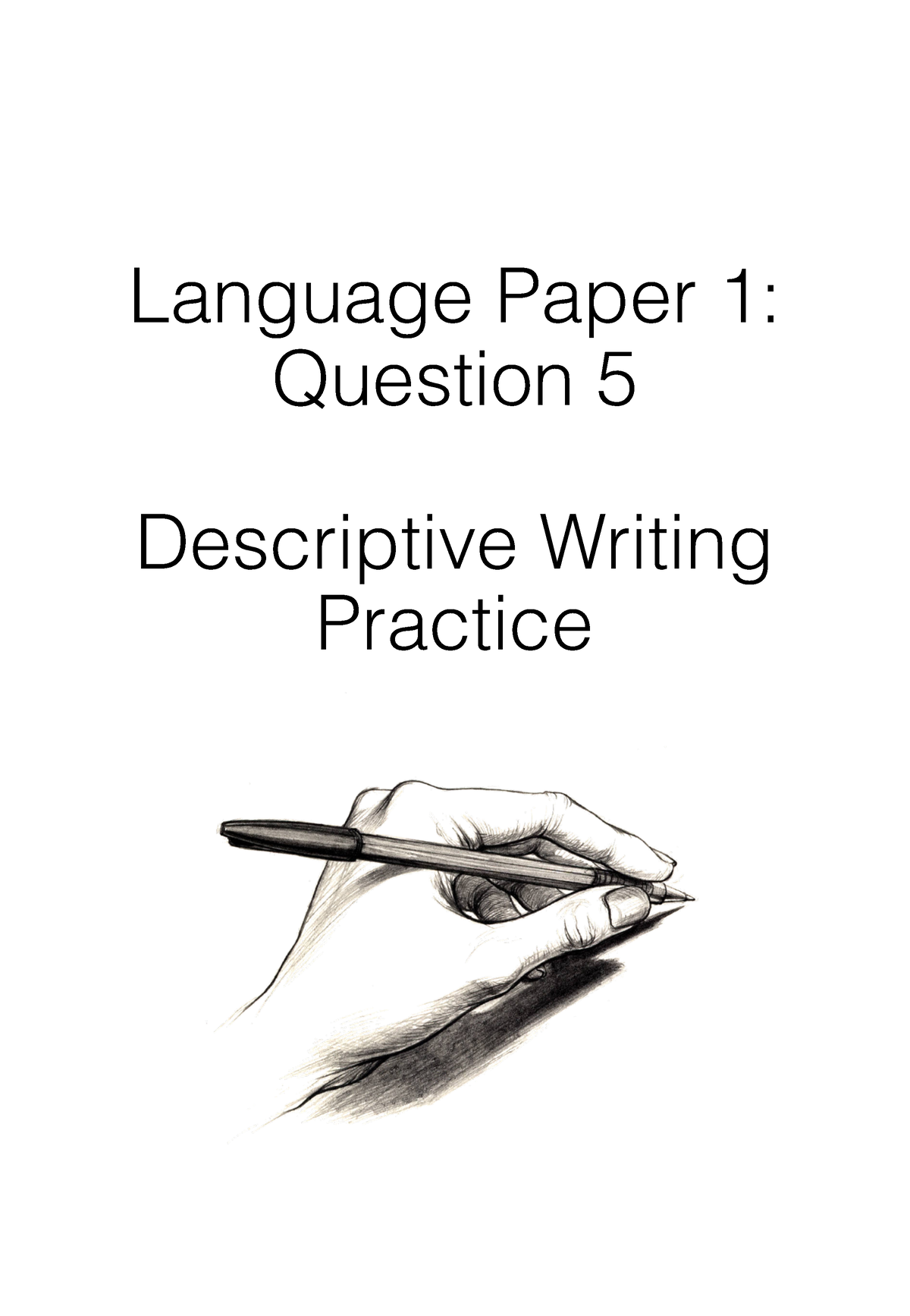 creative writing language paper 1 q5