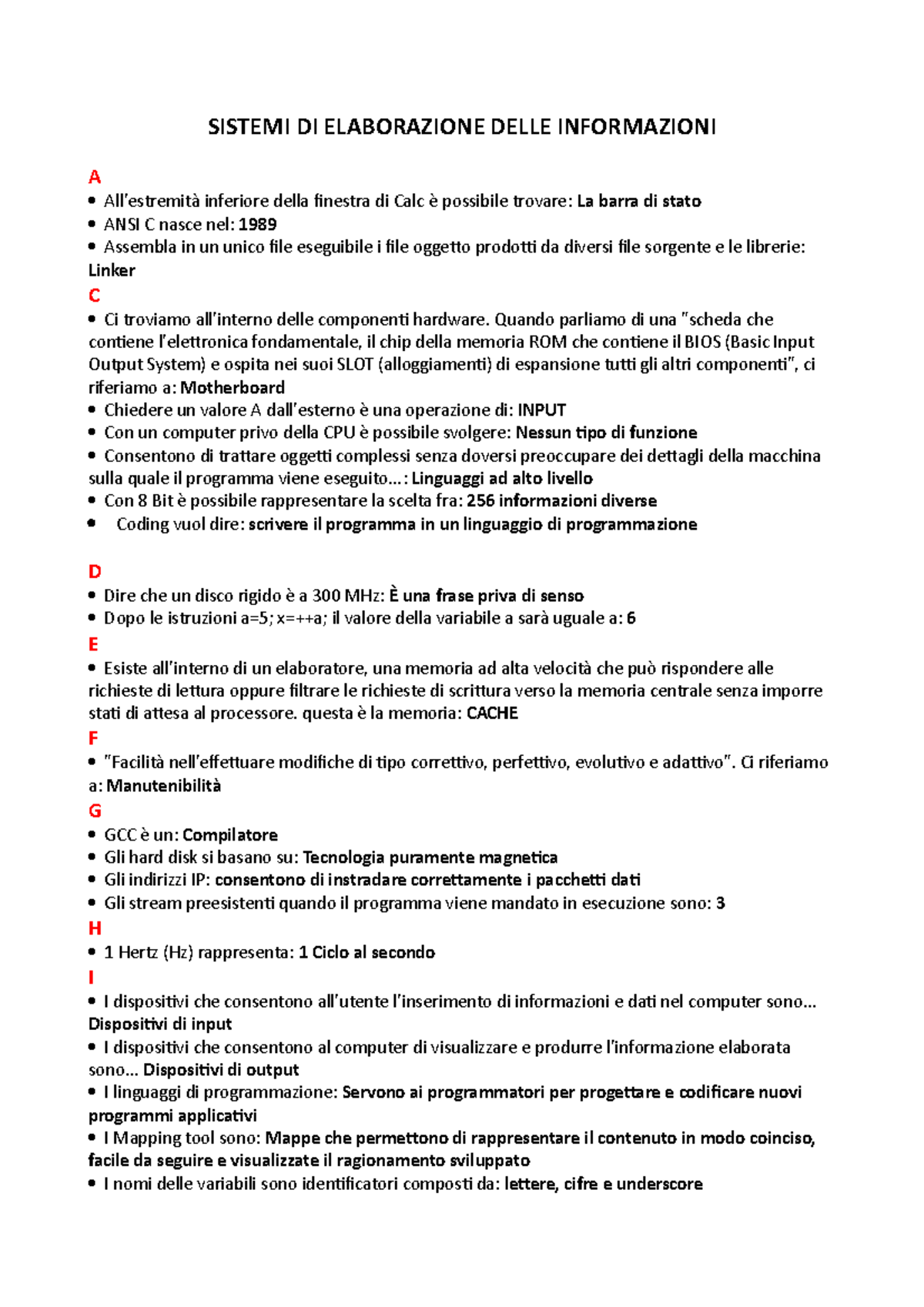 Sistemi DI Elaborazione Delle Informazioni - SISTEMI DI ELABORAZIONE ...