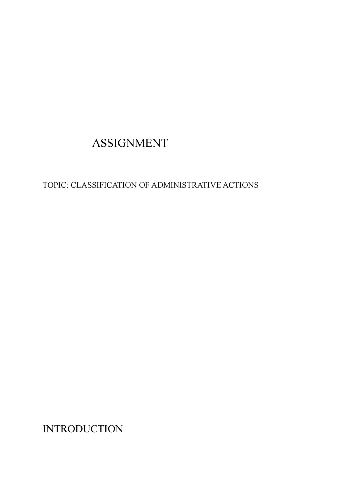 what is an administrative order of assignment