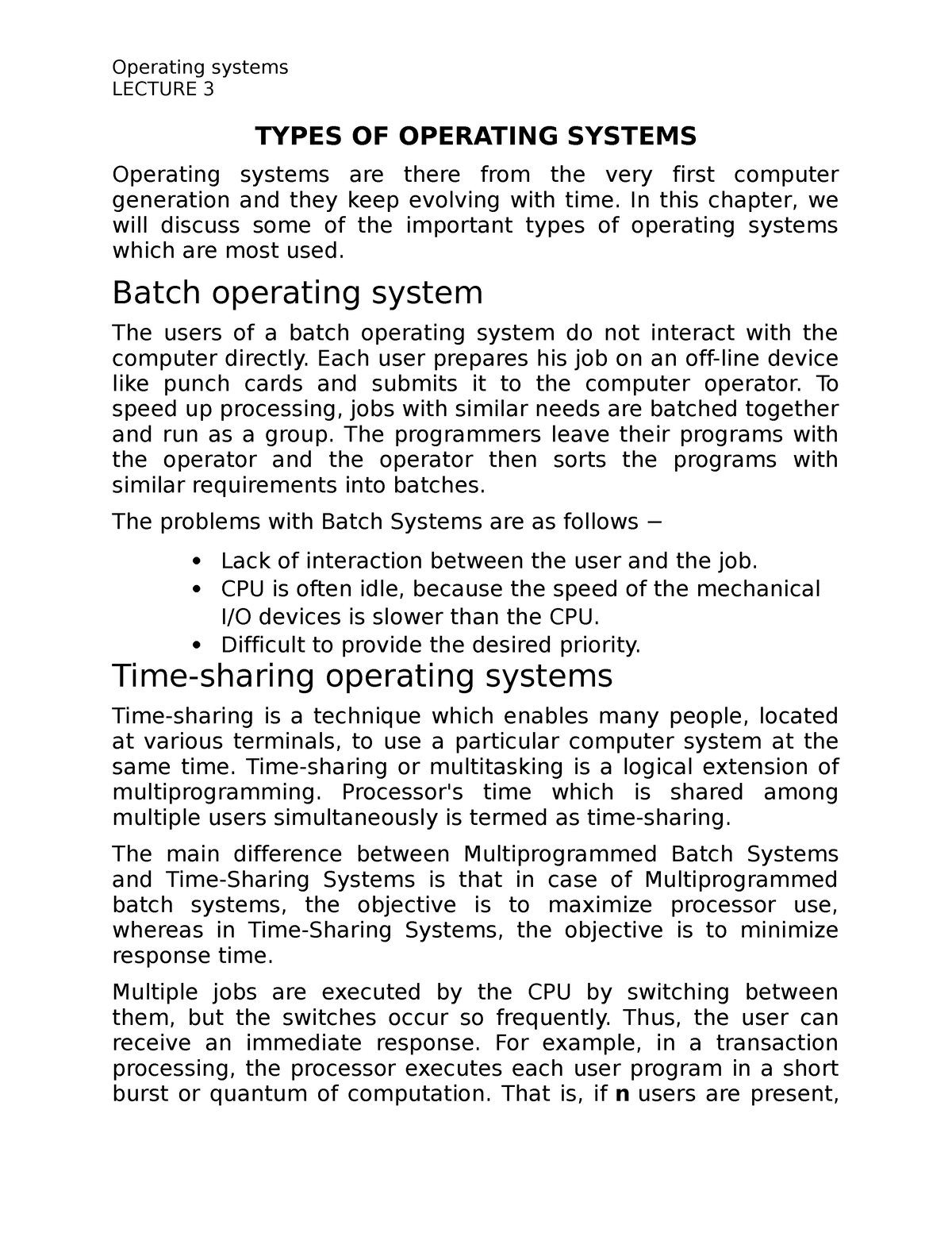 types-of-operating-systems-lecture-3-types-of-operating-systems