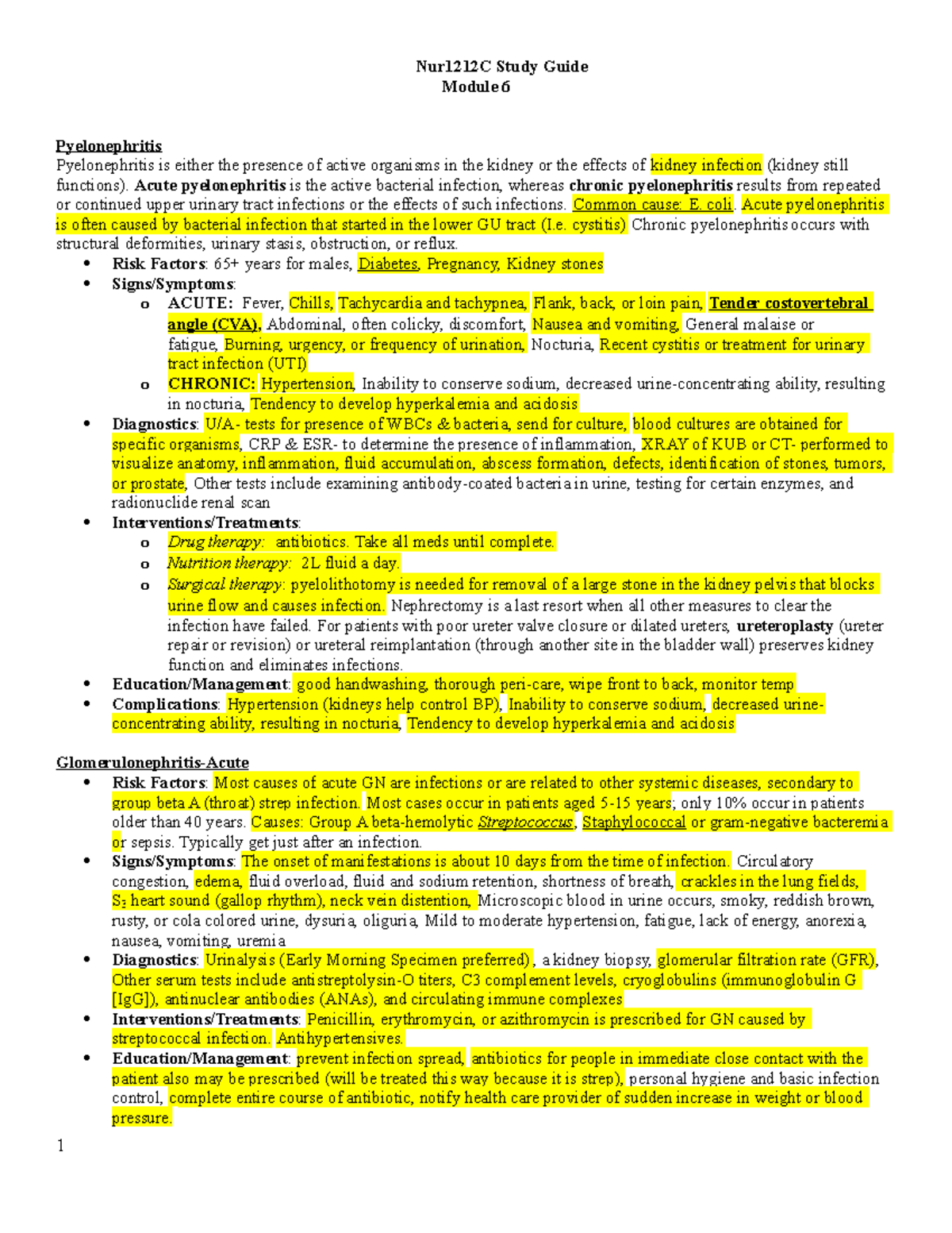 Study Guide Module 6 copy - Nur1212C Study Guide Module 6 ...