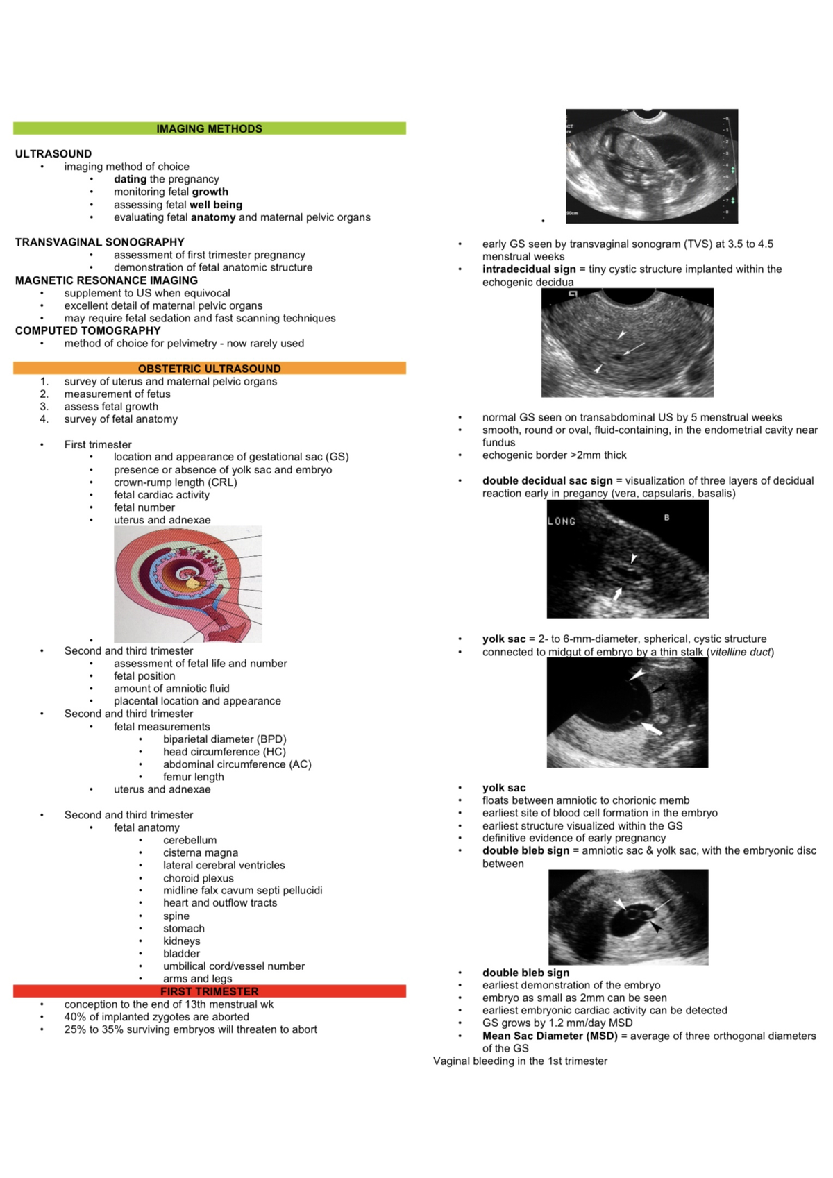 Radiology - Obstetric And Gynecologic Imaging - Medicine - Studocu