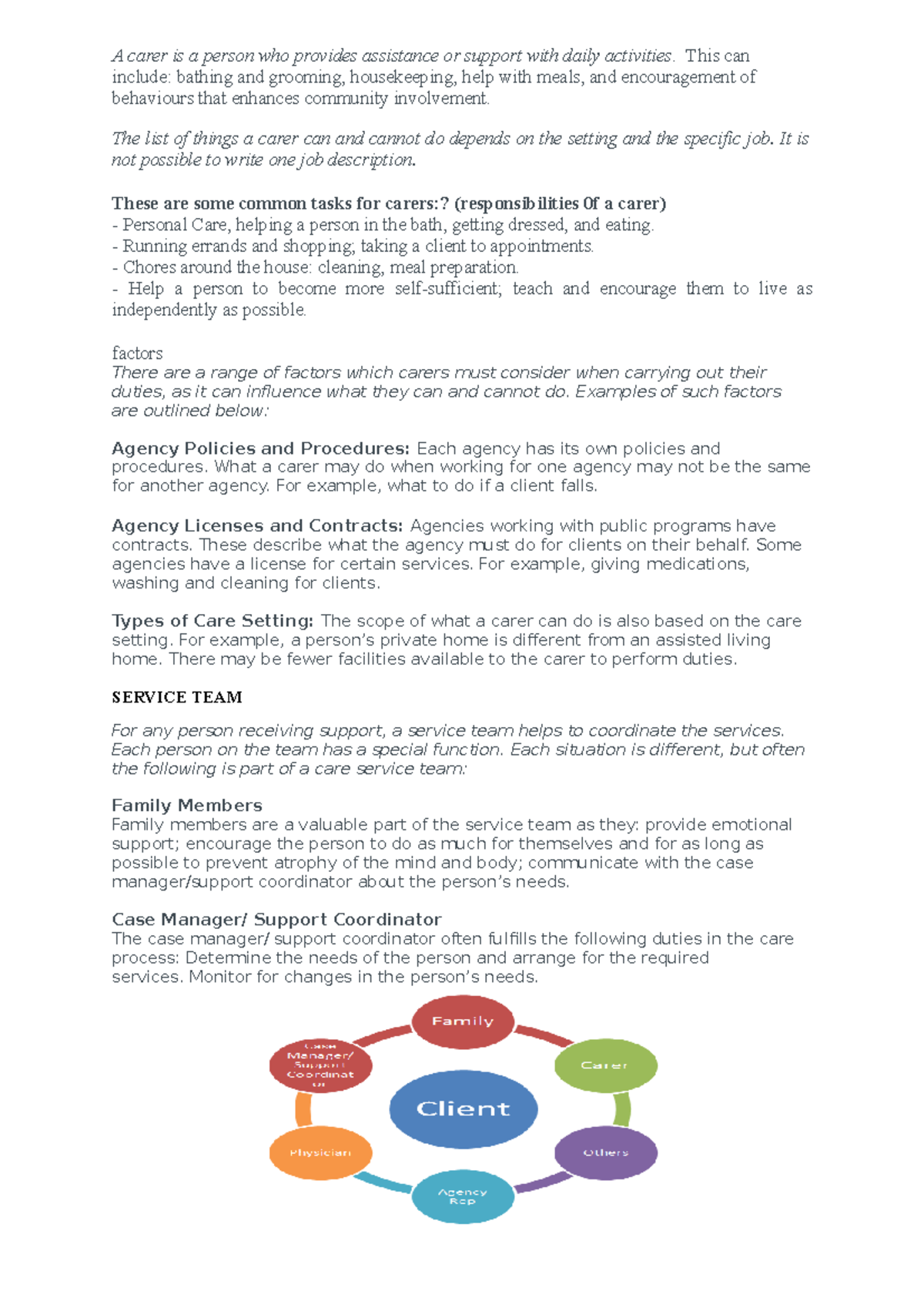 care giving support - A carer is a person who provides assistance or ...