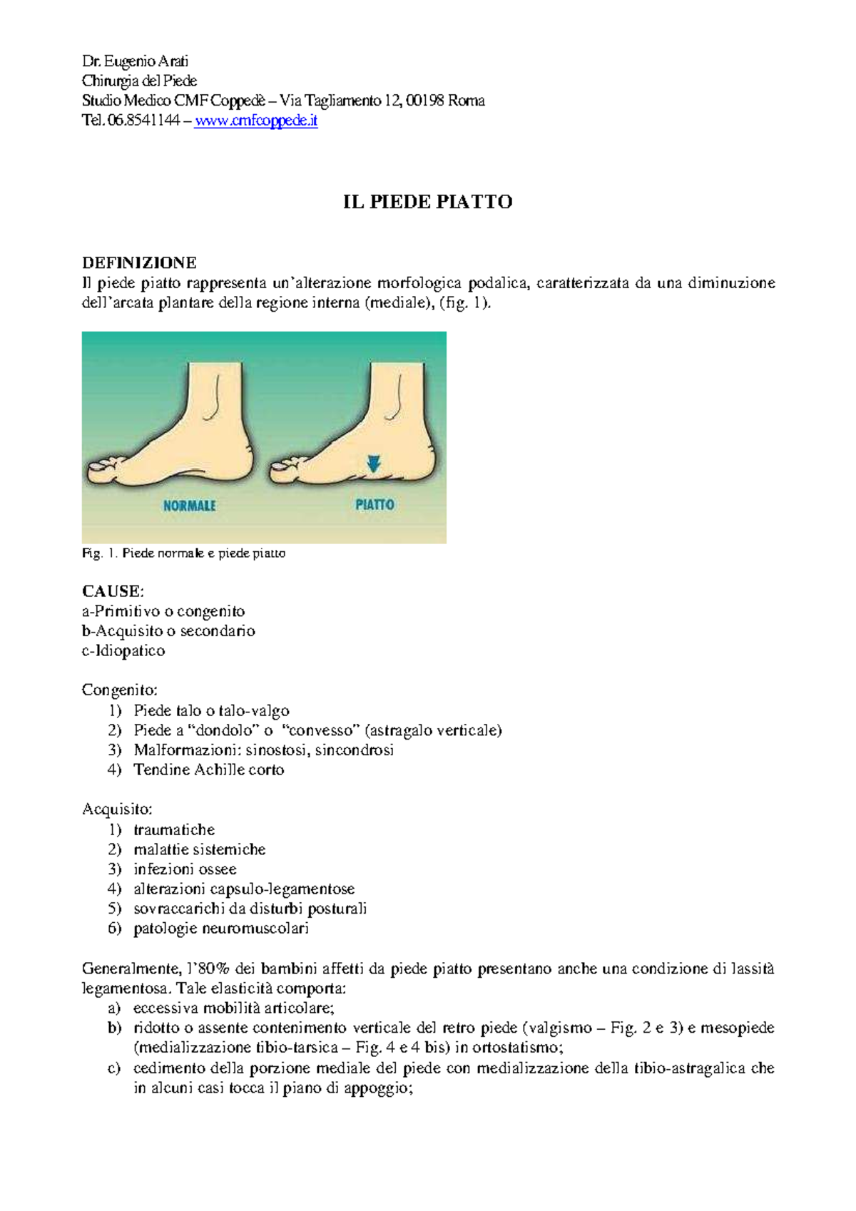 IL Piede Piatto - è+jihoygh - Chirurgia Del Piede Studio Medico CMF ...