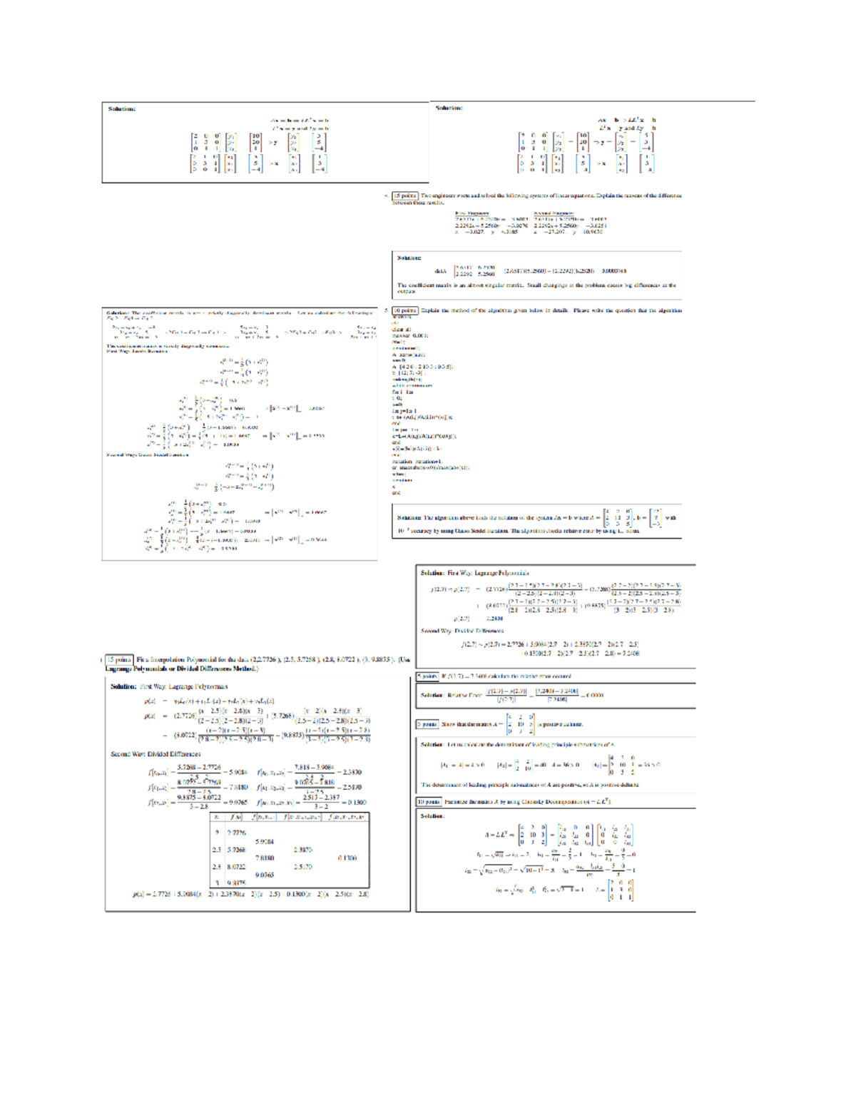 Solution - 15 points Two engineers wrote and solved the following ...