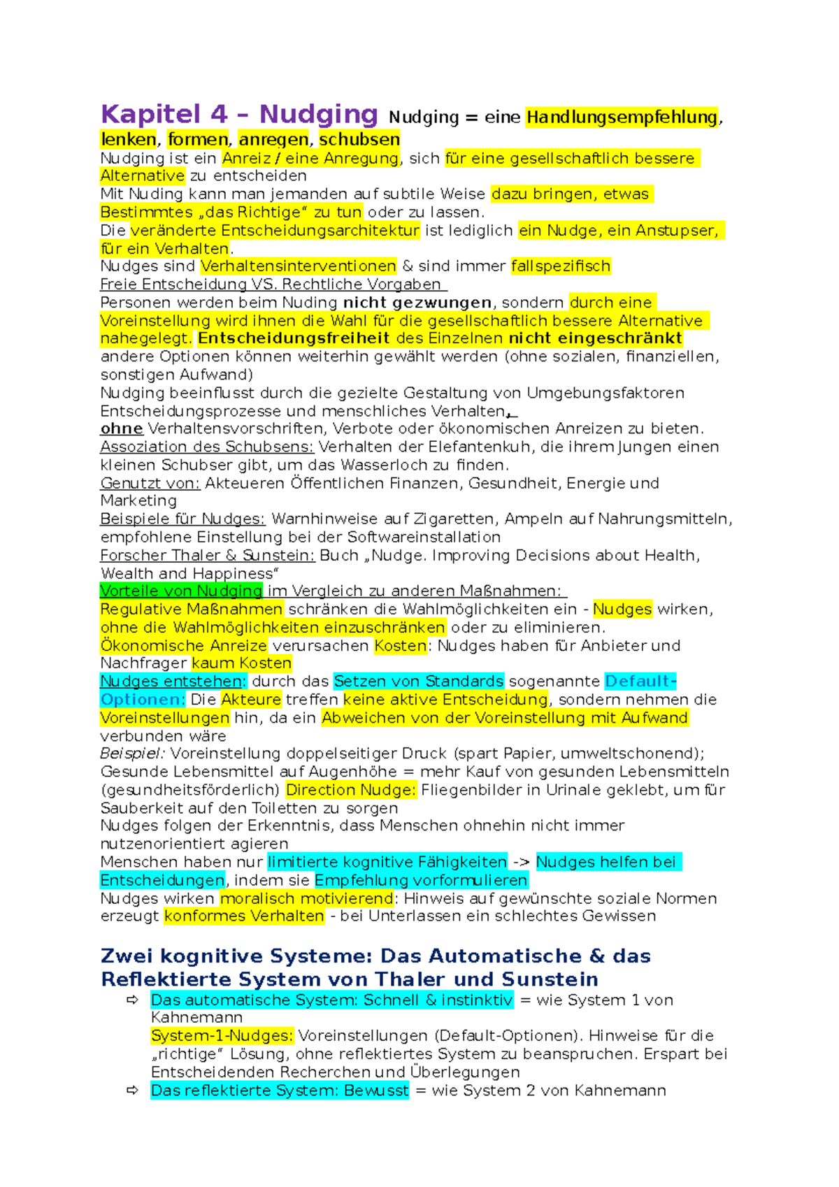 Kapitel 4 - Nudging - Kapitel 4 – Nudging Nudging = Eine ...