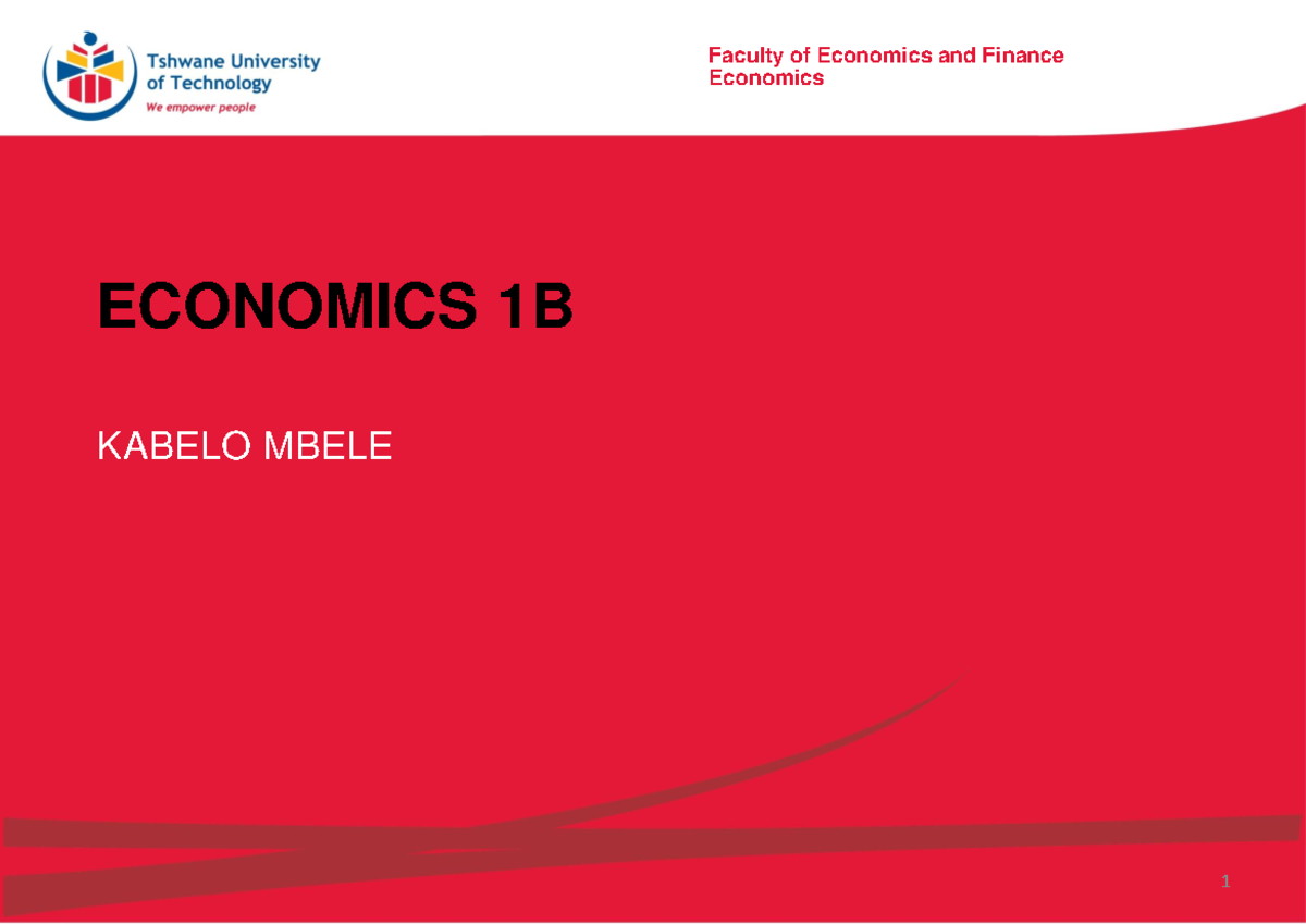 Chapter 14 Lecture slides Faculty of Economics and Finance Economics