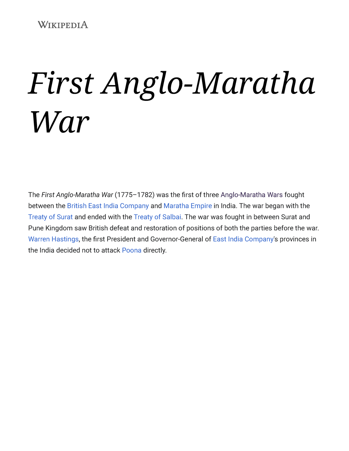 essay on anglo maratha war