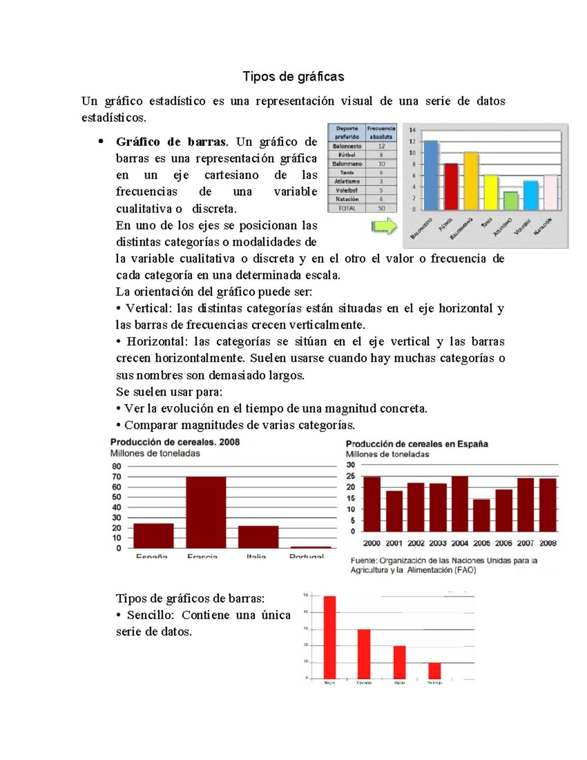 Tipos de gráficas - Tipos de gráficas Un gráfico estadístico es una ...