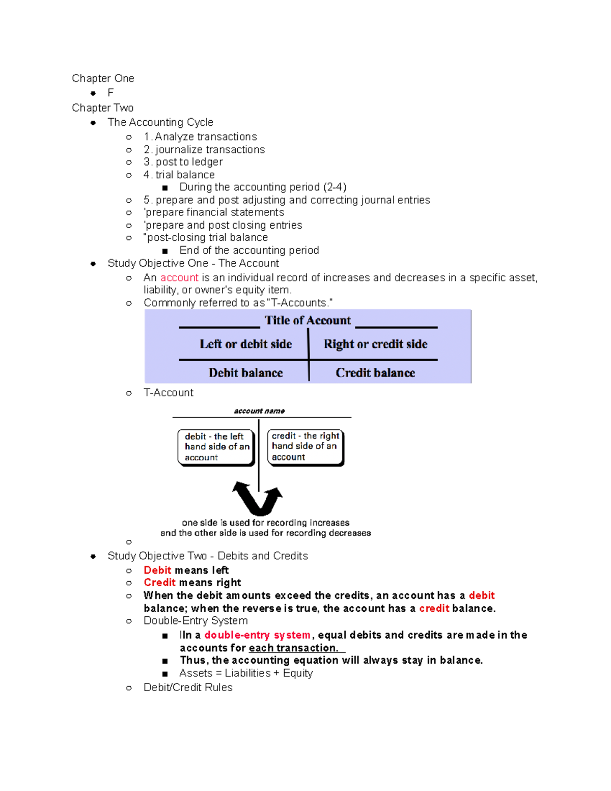 Accounting Quiz Chapters 1-3 Study Guide - Chapter One F Chapter Two ...