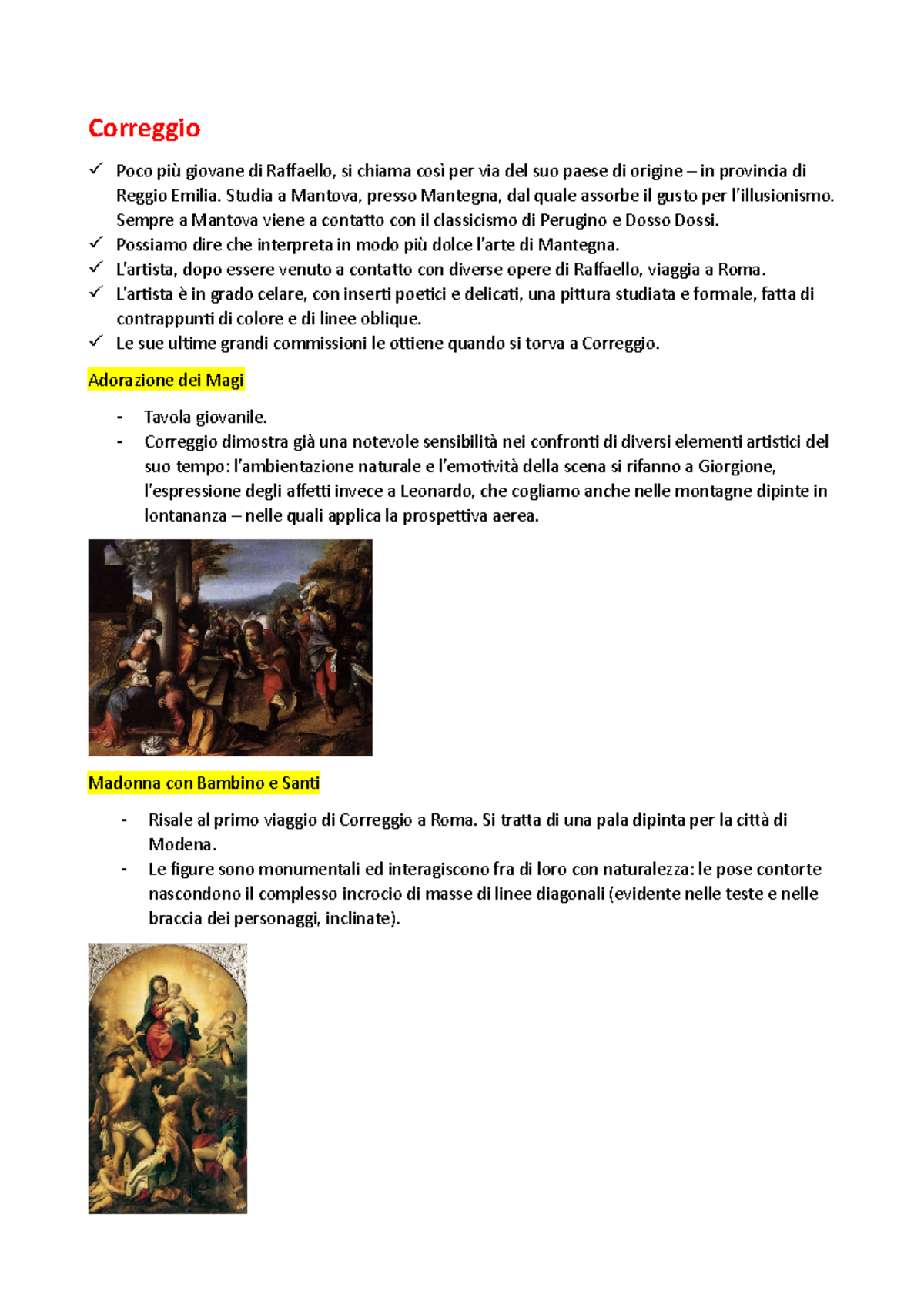 Storia dell Arte moderna Correggio Correggio Poco più giovane di