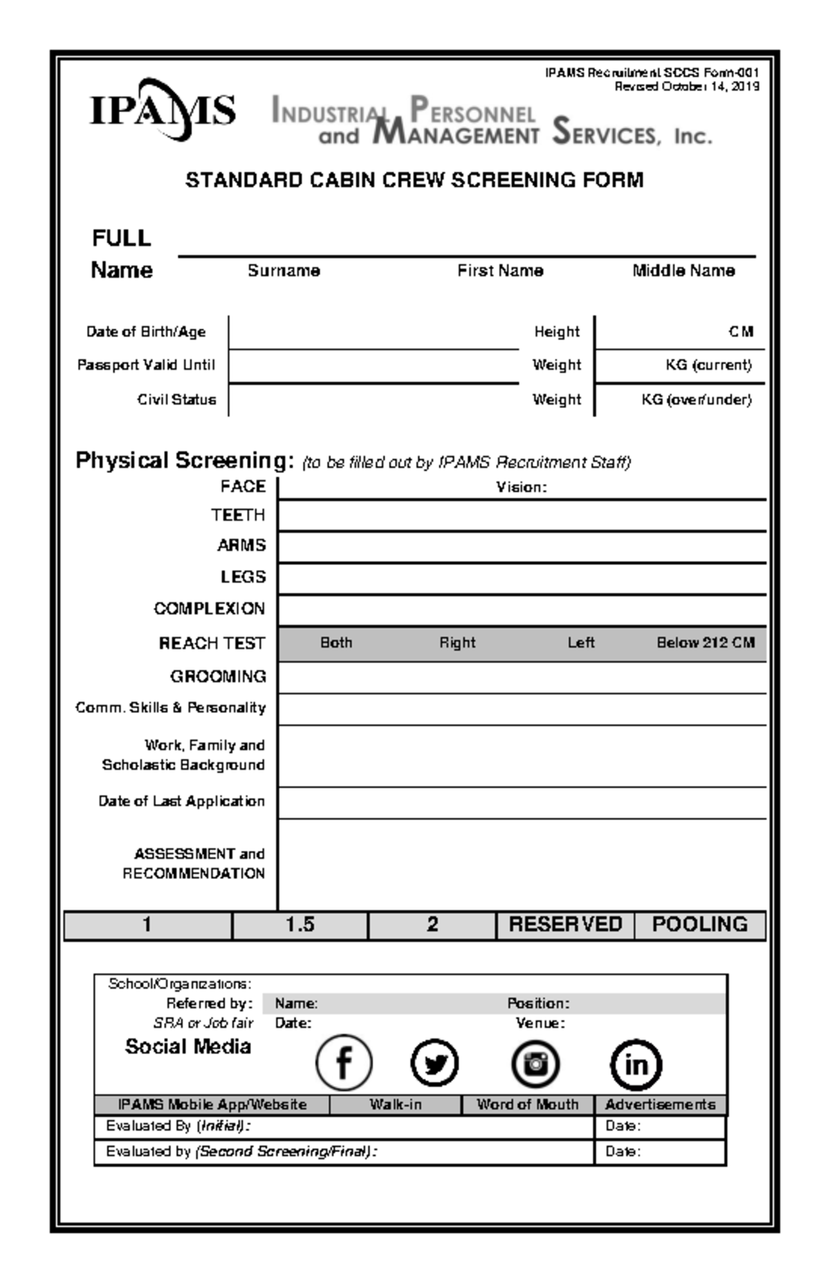 ipams-cabin-crew-evaluation-form-standard-cabin-crew-screening-form