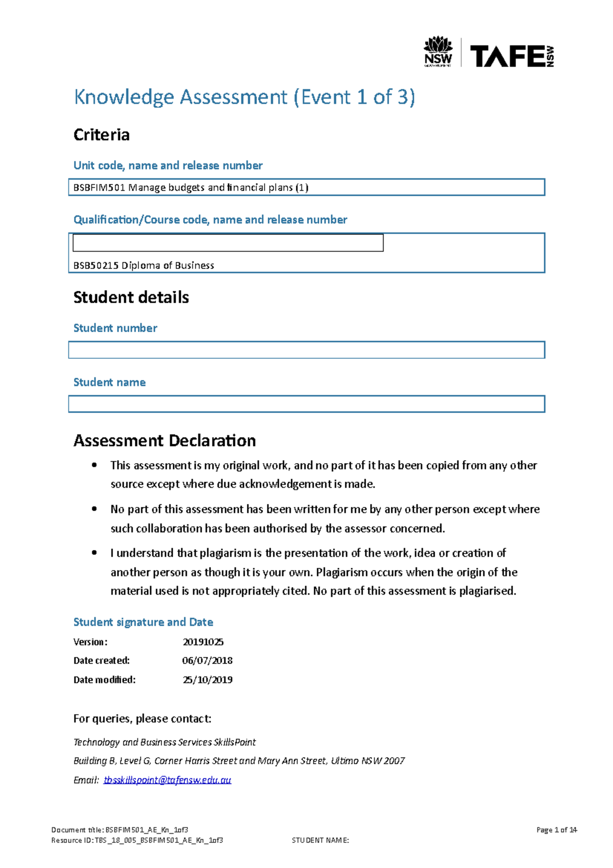 Bsbfim 501 AE Kn 1of3 - Grade: Na - Knowledge Assessment (Event 1 Of 3 ...