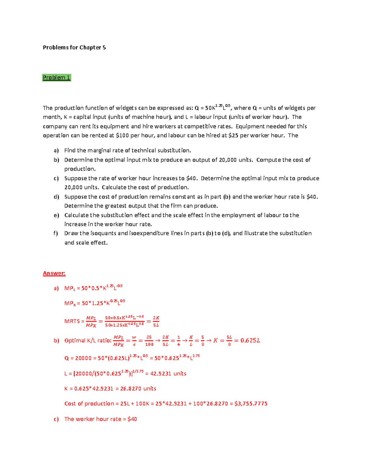 Problems for Chapter 5 - COMM 220 - Concordia - Studocu