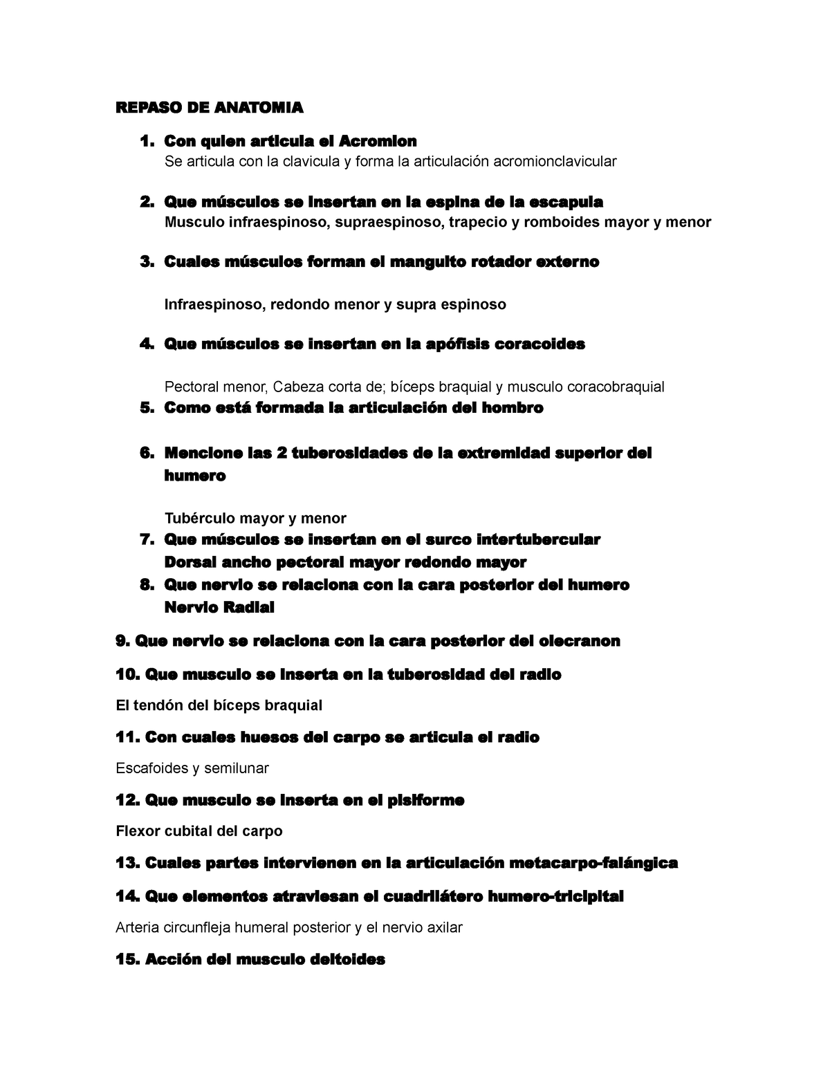 Repaso De Anatomia Repaso De Anatomia Con Quien Articula El Acromion Se Articula Con La 2503