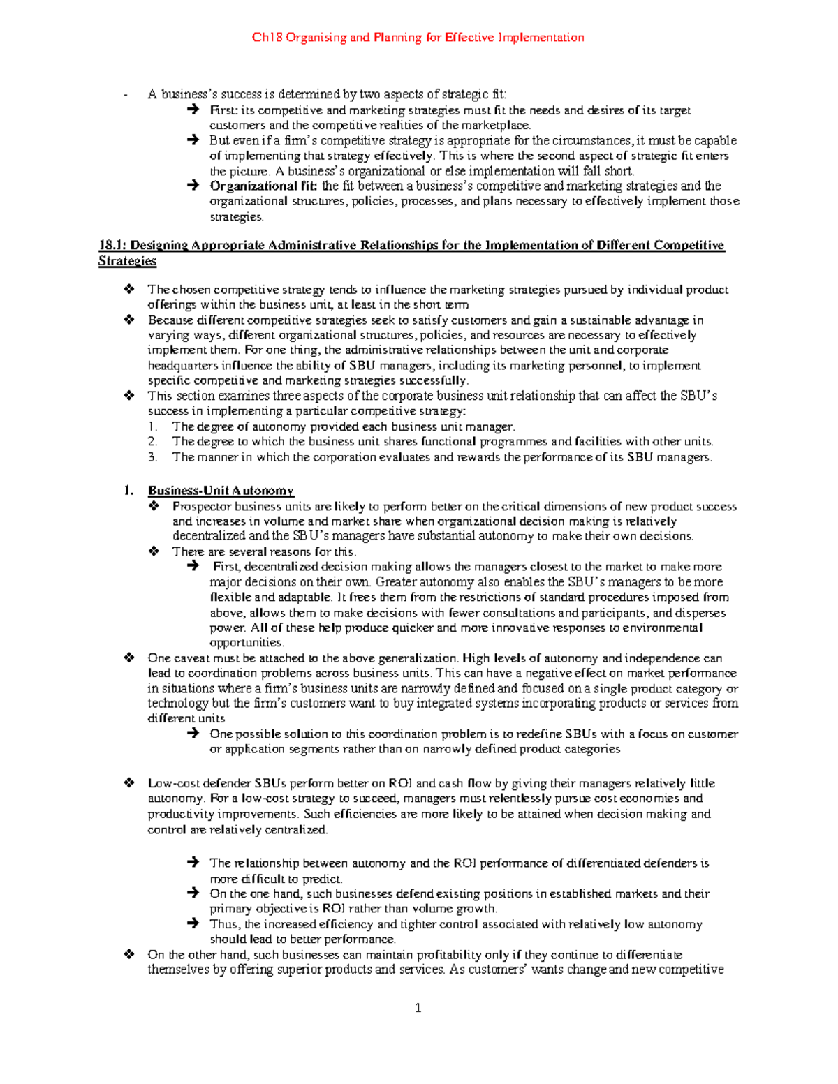 Ch18 Organising and Planning for Effective Implementation - But even if ...