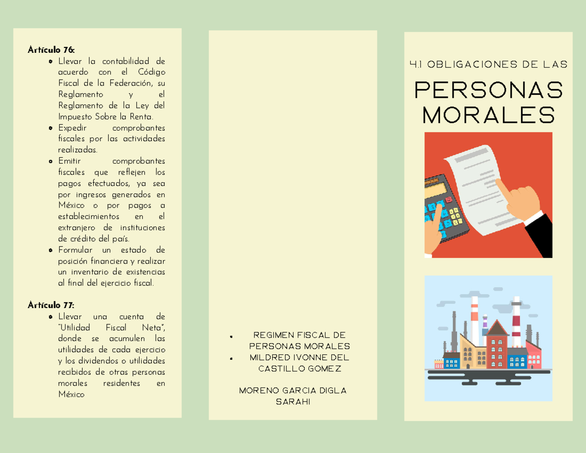 Obligaciones de las personas morales - personas morales 4 Obligaciones
