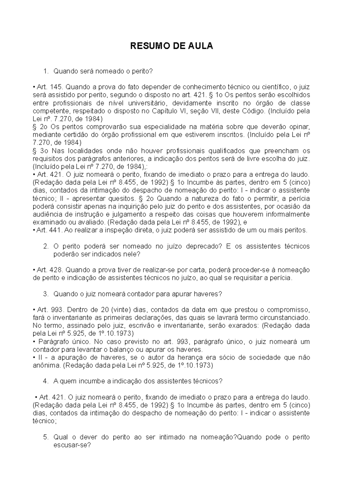 Aula 39 - Laudo Pericial Conceito e Estrutura III