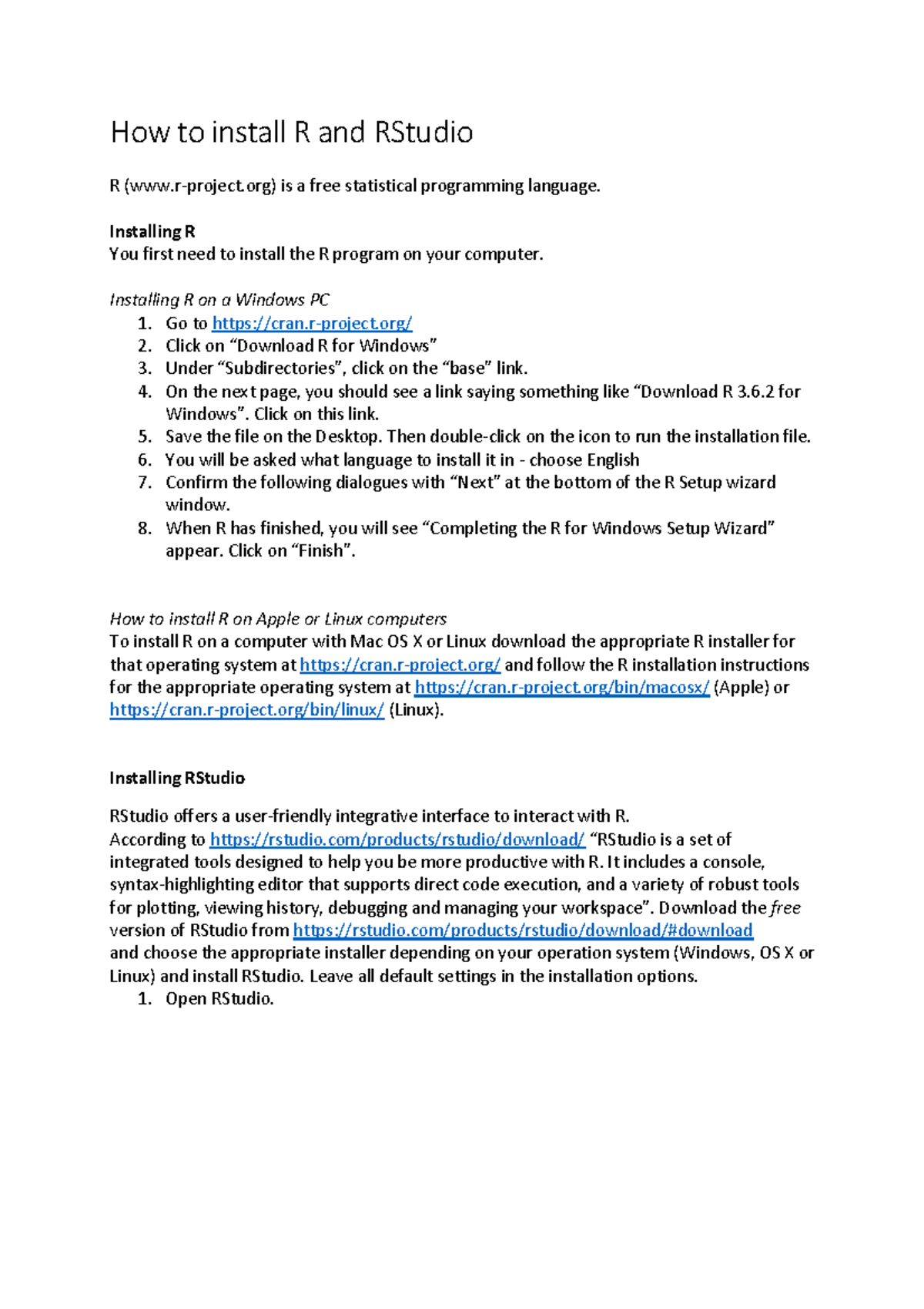 How To Install R - How to install R and RStudio R (r-project) is a free ...