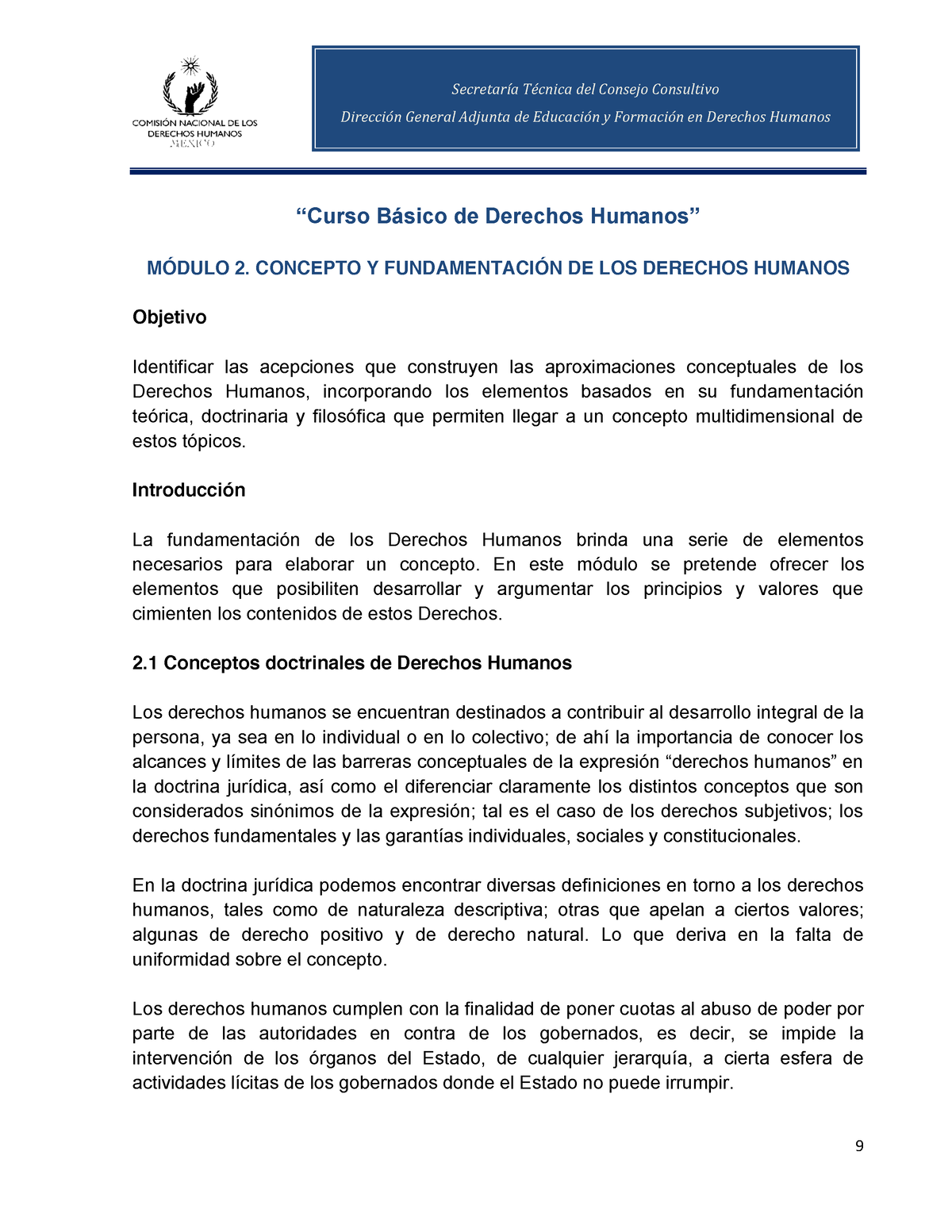 Modulo 2 Concepto Y Fundamentacion De Los Derechos Humanos - Dirección ...