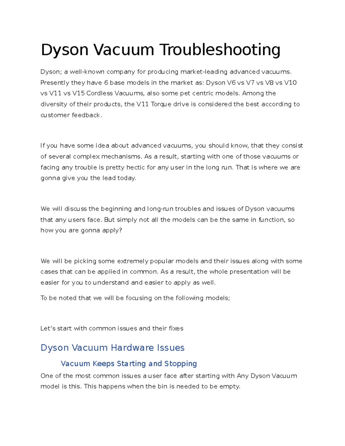 Dyson Vacuum Troubleshooting Dyson Vacuum Troubleshooting Dyson; a