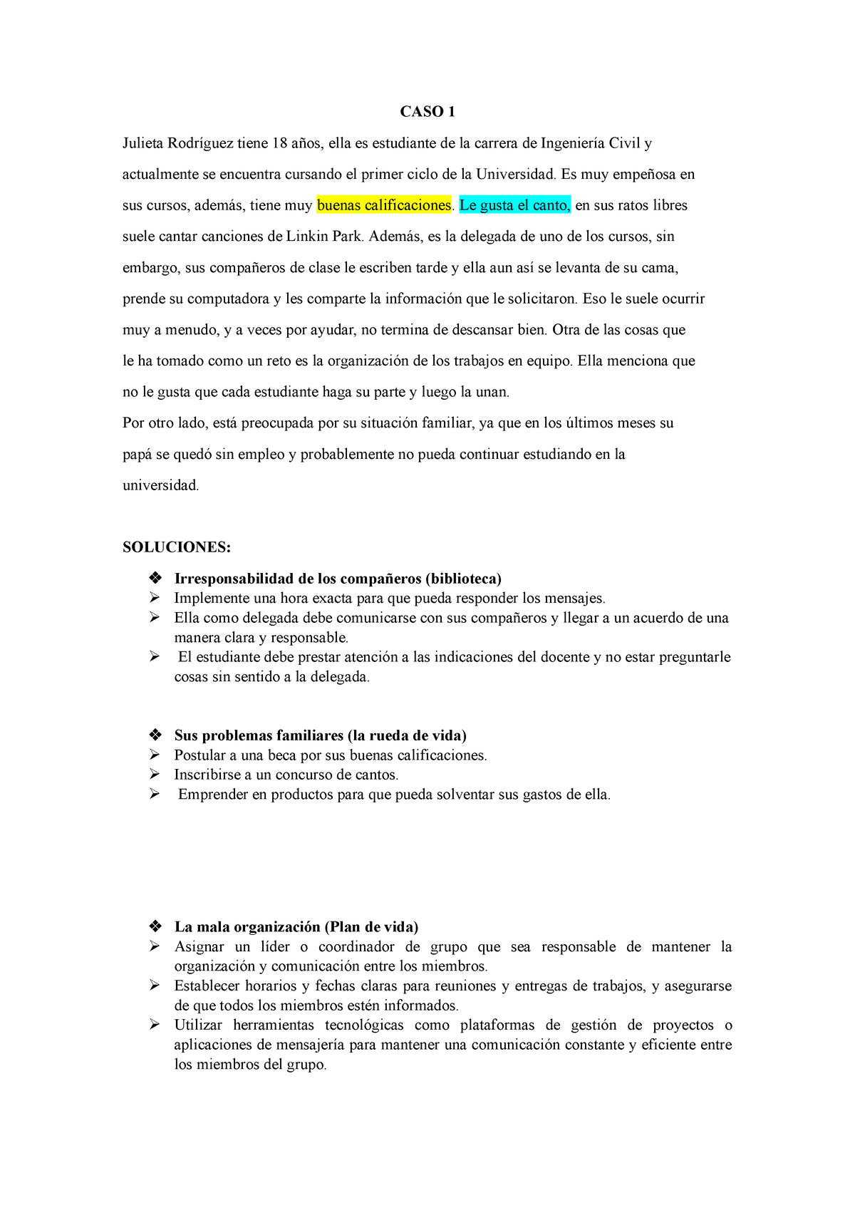 CASO 1 - Ciclo 1 - CASO 1 Julieta Rodríguez Tiene 18 Años, Ella Es ...