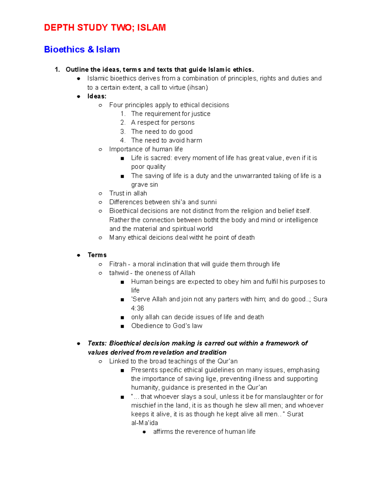 Islamic Bioethics - awesrdgfsfadfdsfea - Bioethics & Islam 1. Outline ...
