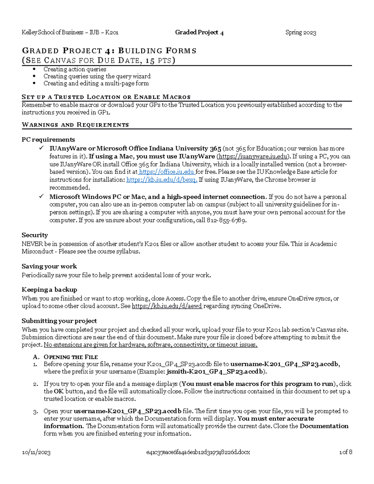 Instructions K201 GP4 SP23 GRADED PROJECT 4 BUILDING FORMS (SEE