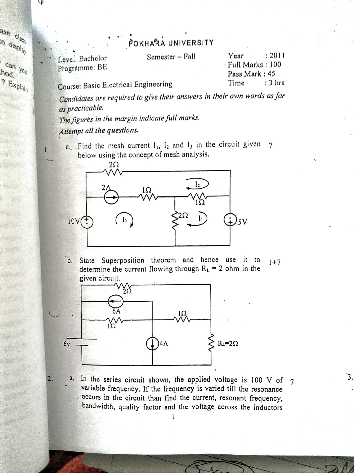 Past Question 2012-2018 - Electrical Engineering Material III - Studocu